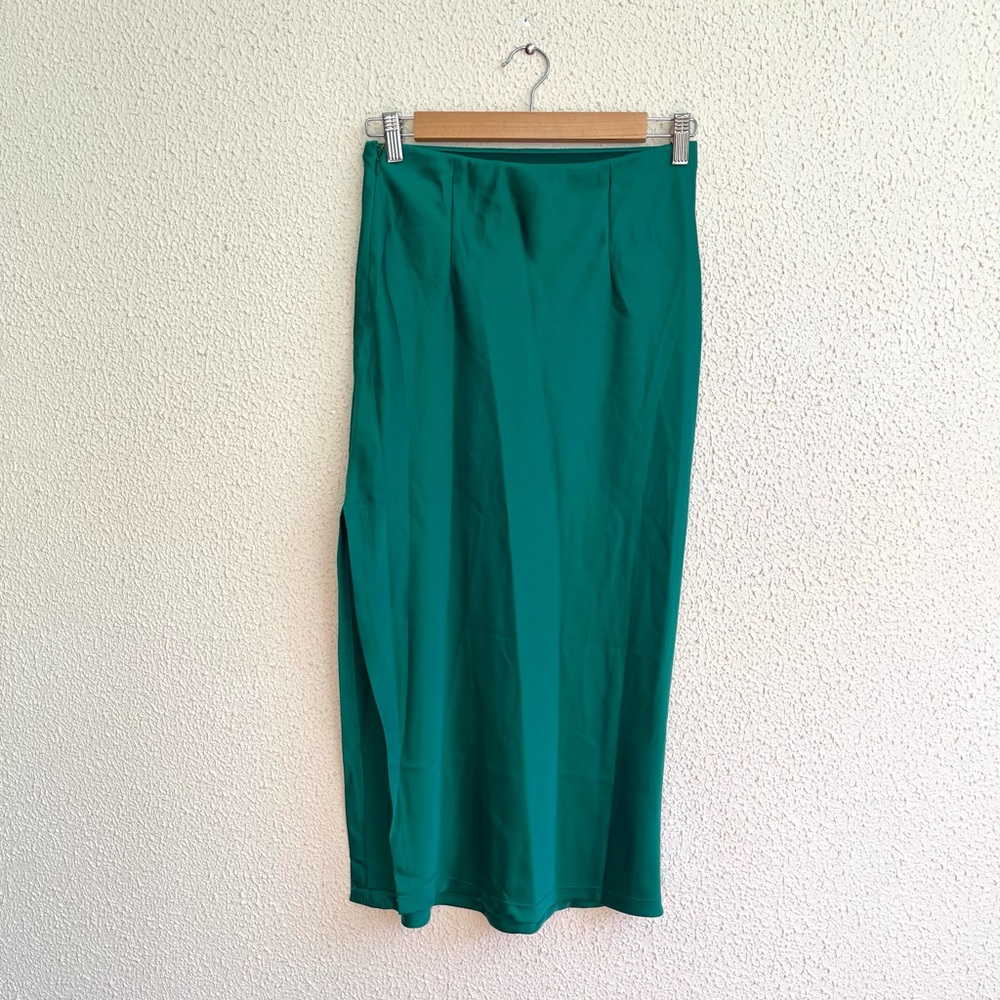 Urban Outfitters Emerald Pencil Slip Skirt